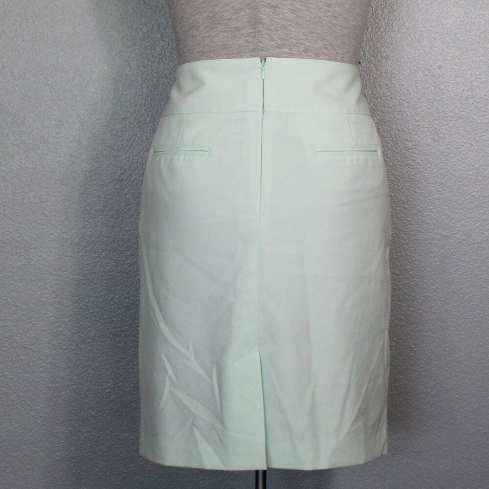 Worthington Women Skirt Size 16 Green Pencil Straight Career Lined Spandex Blend - Picture 3 of 6
